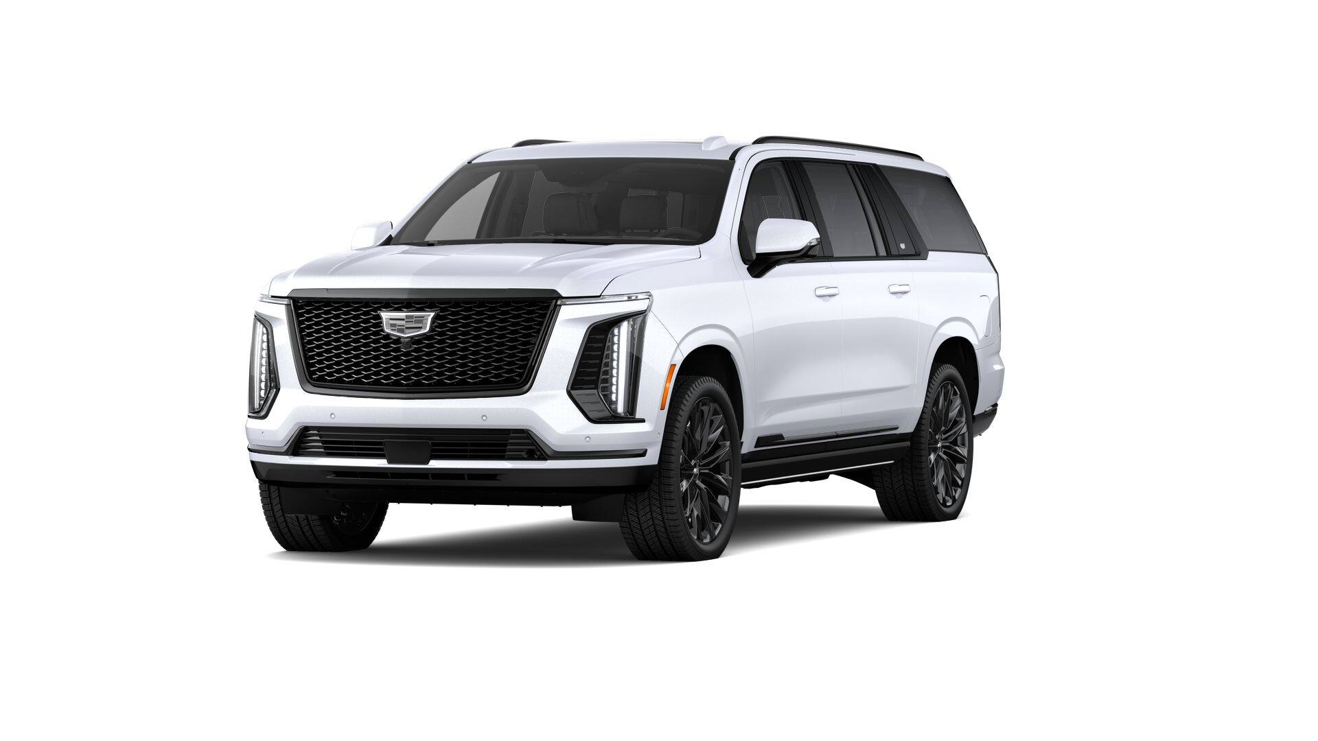2026 Cadillac Escalade ESV Platinum Sport in Vibrant White Tricoat — front three-quarter view